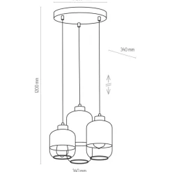 Lampa wisząca MARCO biała 3xE27 * TK Lighting