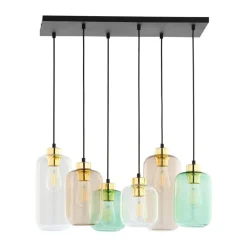 Lampa Wisząca MARCO Czarny Złoty Szklane Klosze 6xE27 * TK Lighting Online