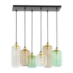 Lampa Wisząca MARCO Czarny Złoty Szklane Klosze 6xE27 * TK Lighting Online
