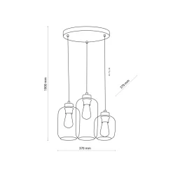 Lampa Wisząca MARCO Czarny Złoty Szklane Klosze 3xE27 * TK Lighting Outlet