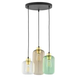 Lampa Wisząca MARCO Czarny Złoty Szklane Klosze 3xE27 * TK Lighting Outlet