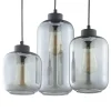 Lampa Wisząca MARCO Grafitowy Koło Szklane Klosze 3xE27 * TK Lighting Hot