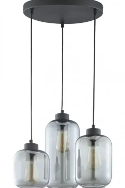 Lampa Wisząca MARCO Grafitowy Koło Szklane Klosze 3xE27 * TK Lighting Hot