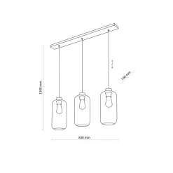 Lampa Wisząca MARCO Grafitowy Szklane Klosze 3xE27 * TK Lighting Clearance