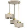 Lampa Wisząca MARTI Beżowy Złoty Metalowy Klosz 3xE27 Plafon * Luminex Outlet