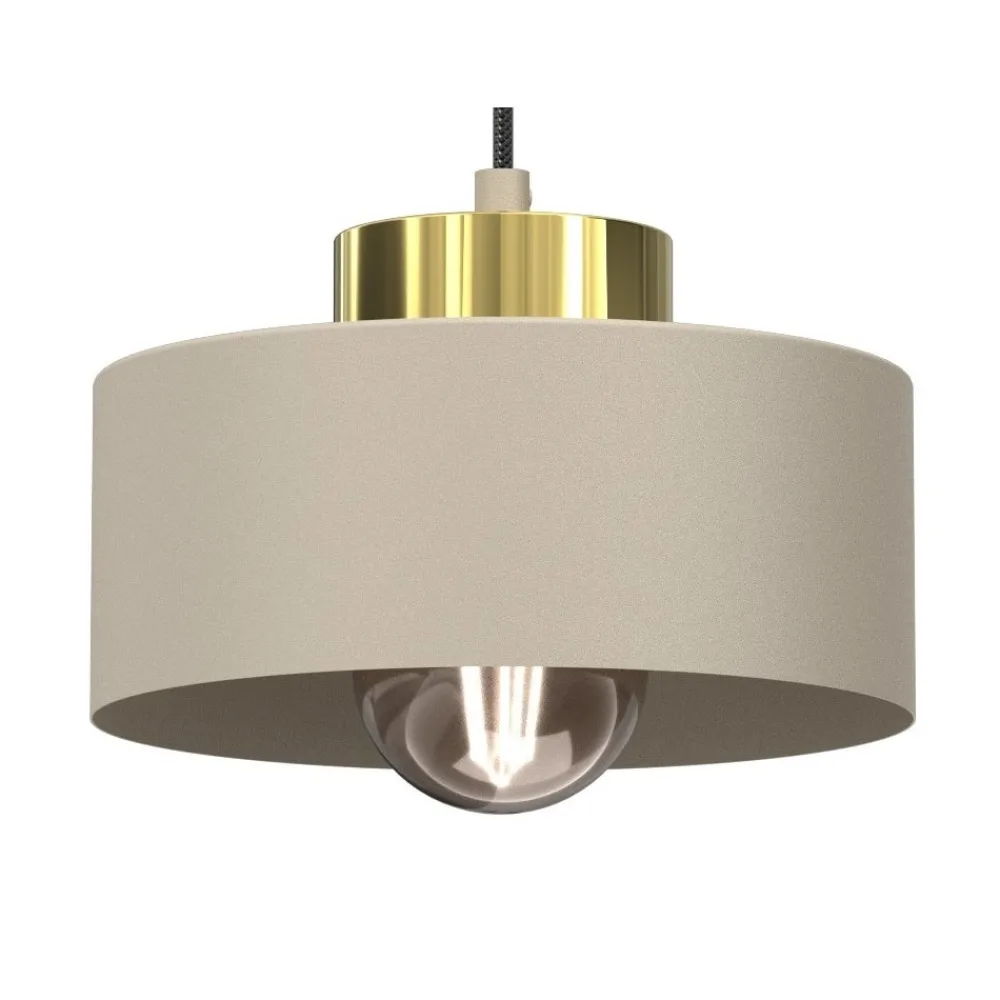 Lampa Wisząca MARTI Beżowy Złoty Metalowy Klosz 1xE27 20cm * Luminex Hot