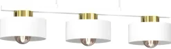 Lampa Wisząca MARTI Biały Złoty Metalowy Klosz 3xE27
