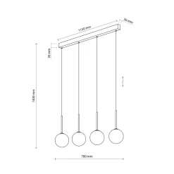 Lampa Wisząca MARTIN Biały Szklane Klosze 4xG9 * TK Lighting Clearance