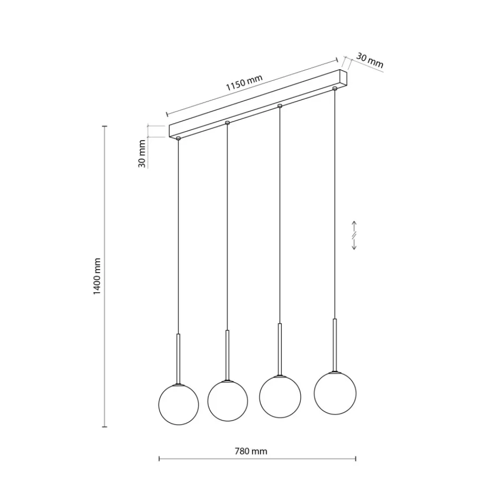 Lampa Wisząca MARTIN Biały Szklane Klosze 4xG9 * TK Lighting Clearance