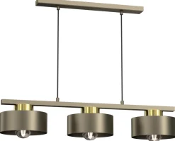 Lampa Wisząca MARTI Złoty Szary Metalowy Klosz 3xE27 * Luminex Best