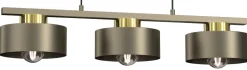 Lampa Wisząca MARTI Złoty Szary Metalowy Klosz 3xE27 * Luminex Best