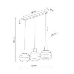 Lampa wisząca MELIA sabia beżowa 3xE27 * TK Lighting Online