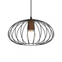 Lampa Wisząca MERIDIANO Czarny Brązowy Metalowy Klosz 1xE27 36cm * Eko-light Hot