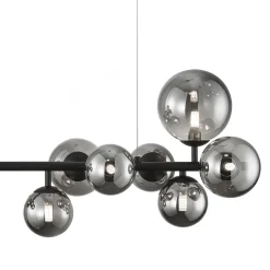 Lampa Wisząca MILA Czarny Szklane Klosze 10xG9 80cm * Eko-light Discount