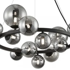 Lampa Wisząca MILA Czarny Szklane Klosze 14xG9 76cm * Eko-light Outlet