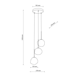Lampa wisząca MISTY czarna klosz biały 3xG9 * TK Lighting Sale