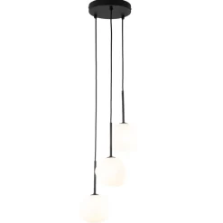 Lampa wisząca MISTY czarna klosz biały 3xG9 * TK Lighting Sale