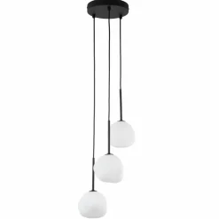 Lampa wisząca MISTY czarna klosz biały 3xG9 * TK Lighting Sale