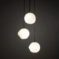 Lampa wisząca MISTY czarna klosz biały 3xG9 * TK Lighting Sale