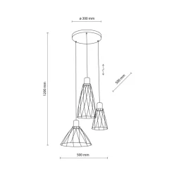 Lampa wisząca MODESTO czarna 3xGU10 koło * TK Lighting New