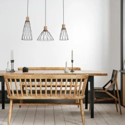 Lampa wisząca MODESTO WOOD czarna sosna 3xGU10 * TK Lighting Hot