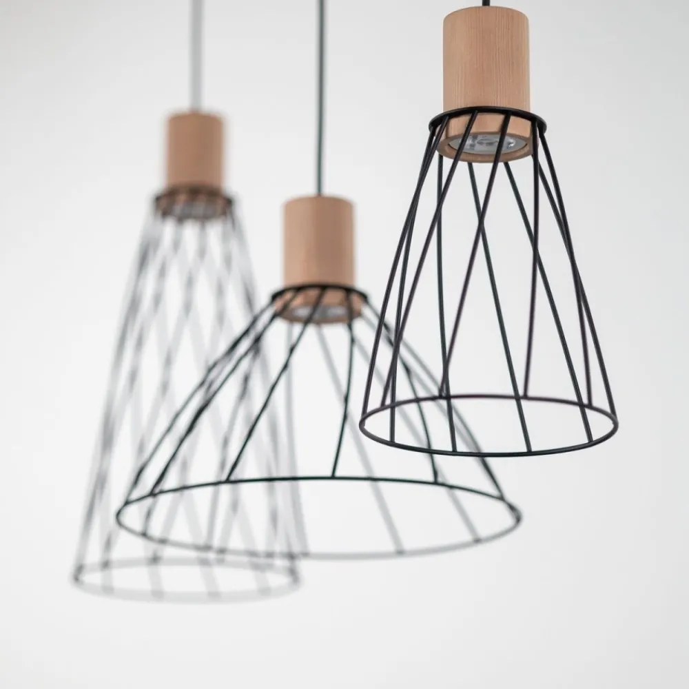 Lampa wisząca MODESTO WOOD czarna sosna 3xGU10 * TK Lighting Hot