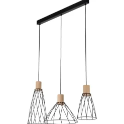Lampa wisząca MODESTO WOOD czarna sosna 3xGU10 * TK Lighting Hot
