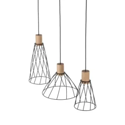 Lampa wisząca MODESTO WOOD czarna sosna 3xGU10 * TK Lighting Hot