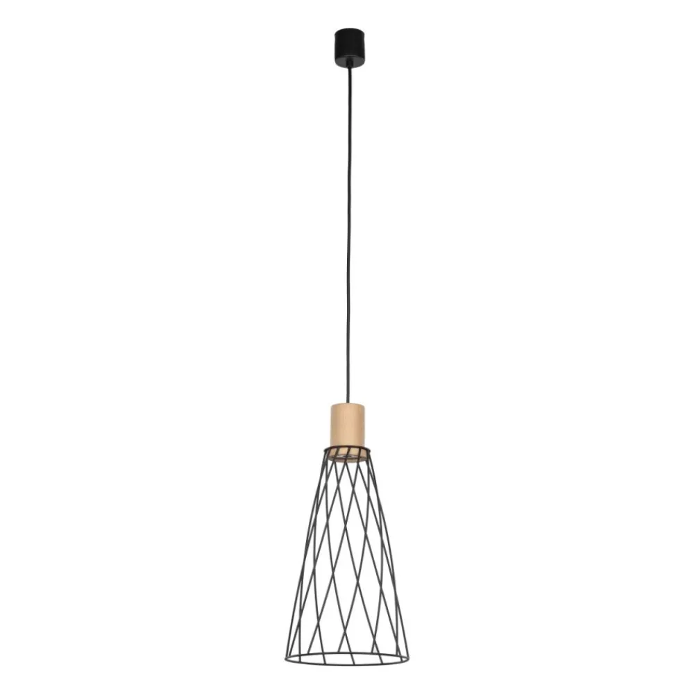 Lampa wisząca MODESTO WOOD czarna sosna 1xGU10 19 cm * TK Lighting Hot