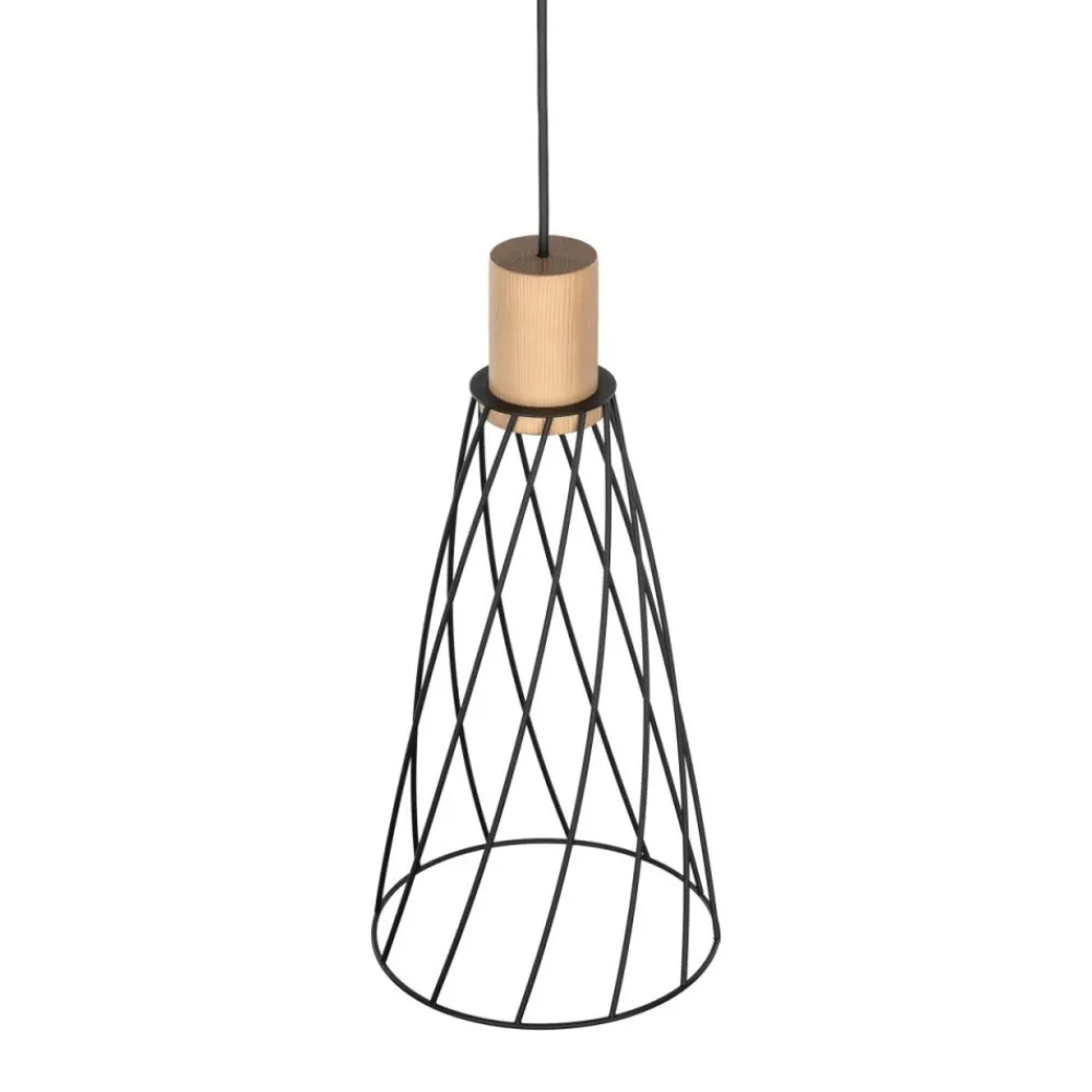 Lampa wisząca MODESTO WOOD czarna sosna 1xGU10 19 cm * TK Lighting Hot