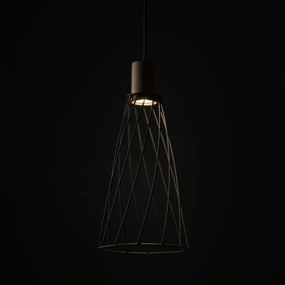 Lampa wisząca MODESTO WOOD czarna sosna 1xGU10 19 cm * TK Lighting Hot