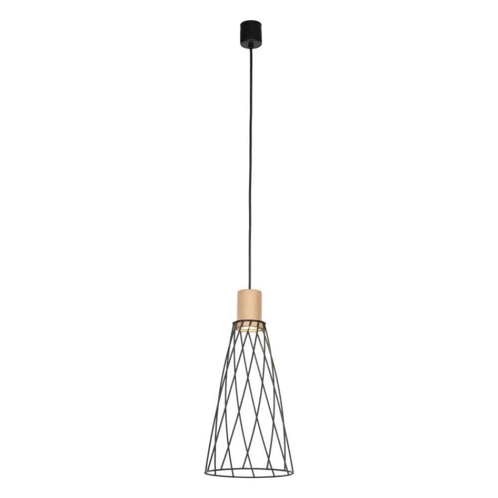 Lampa wisząca MODESTO WOOD czarna sosna 1xGU10 19 cm * TK Lighting Hot