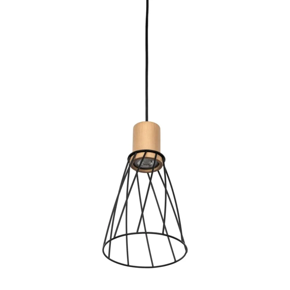 Lampa wisząca MODESTO WOOD czarna sosna 1xGU10 16 cm * TK Lighting Best