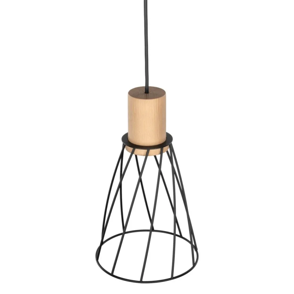 Lampa wisząca MODESTO WOOD czarna sosna 1xGU10 16 cm * TK Lighting Best