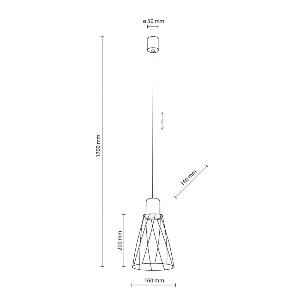 Lampa wisząca MODESTO WOOD czarna sosna 1xGU10 16 cm * TK Lighting Best