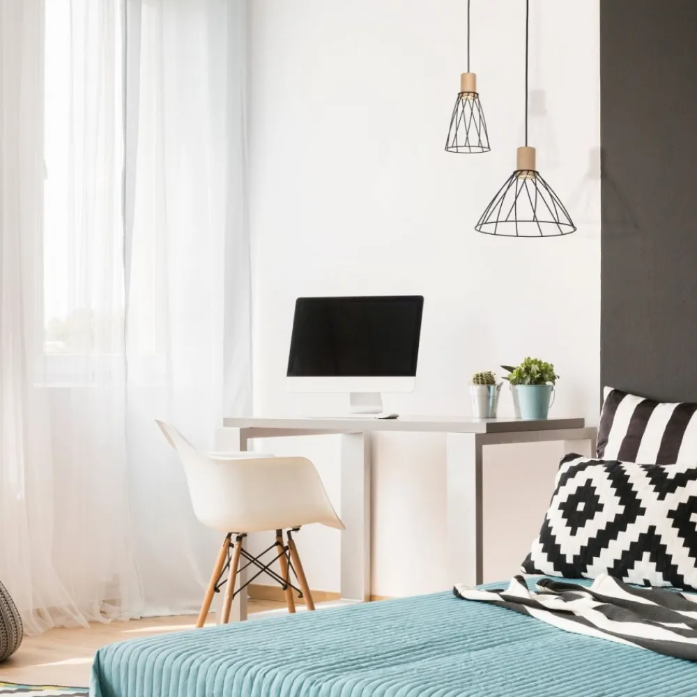 Lampa wisząca MODESTO WOOD czarna sosna 1xGU10 16 cm * TK Lighting Best