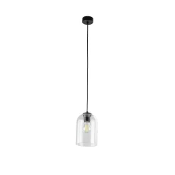 Lampa wisząca MOLLY czarna klosz transparentny 1xE27 * TK Lighting Discount