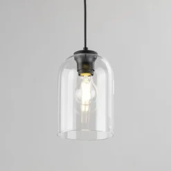 Lampa wisząca MOLLY czarna klosz transparentny 1xE27 * TK Lighting Discount