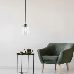 Lampa wisząca MOLLY czarna klosz zielony 1xE27 * TK Lighting