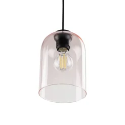Lampa wisząca MOLLY czarna klosz różowy 1xE27 * TK Lighting New