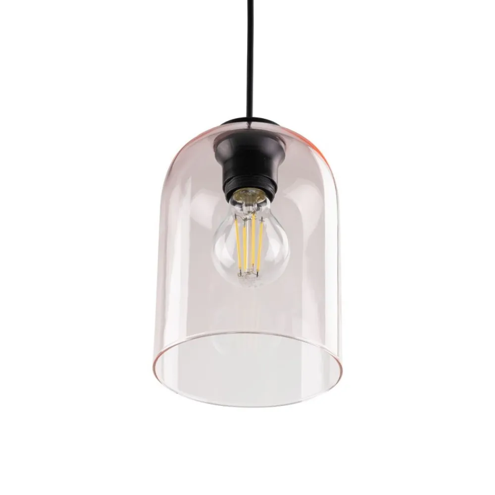 Lampa wisząca MOLLY czarna klosz różowy 1xE27 * TK Lighting New