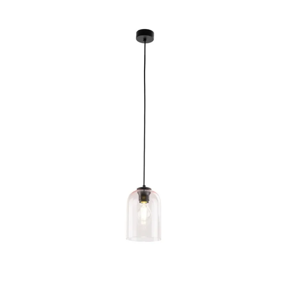 Lampa wisząca MOLLY czarna klosz różowy 1xE27 * TK Lighting New