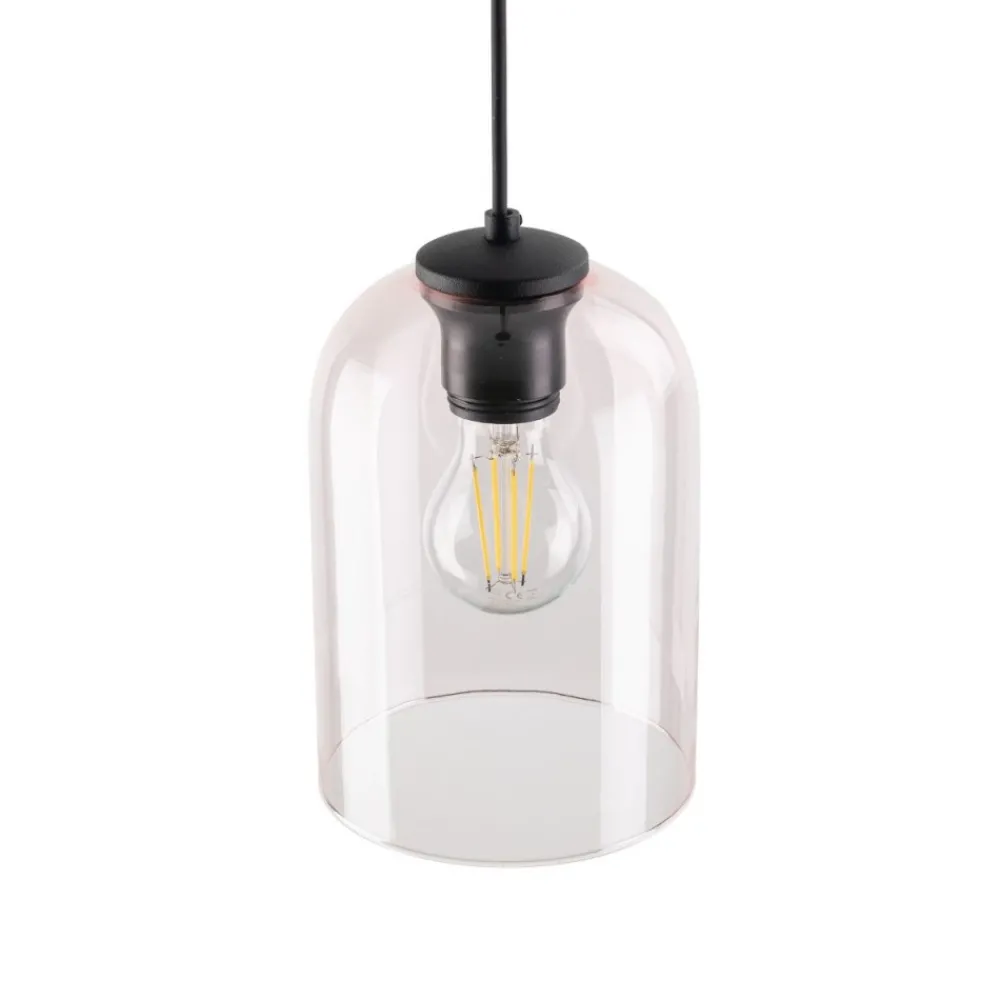 Lampa wisząca MOLLY czarna klosz różowy 1xE27 * TK Lighting New