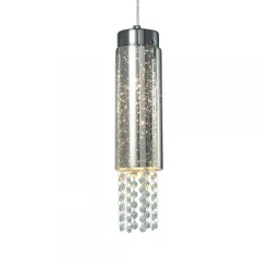 Lampa Wisząca MOONLIGHT Srebrny Szklany Klosz Kryształy 1xE14 10cm * Eko-light Discount