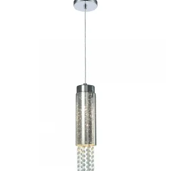 Lampa Wisząca MOONLIGHT Srebrny Szklany Klosz Kryształy 1xE14 10cm * Eko-light Discount
