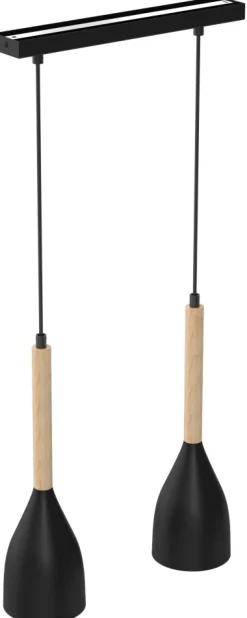 Lampa Wisząca MUZA Czarny Brązowy Złoty Metalowy Klosz 2xE27
