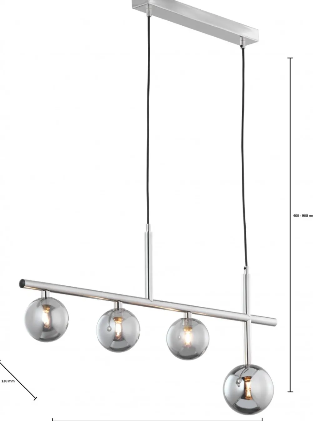 Lampa Wisząca NEPTUN Srebrny Szklane Klosze 3xG9 * Jupiter Outlet