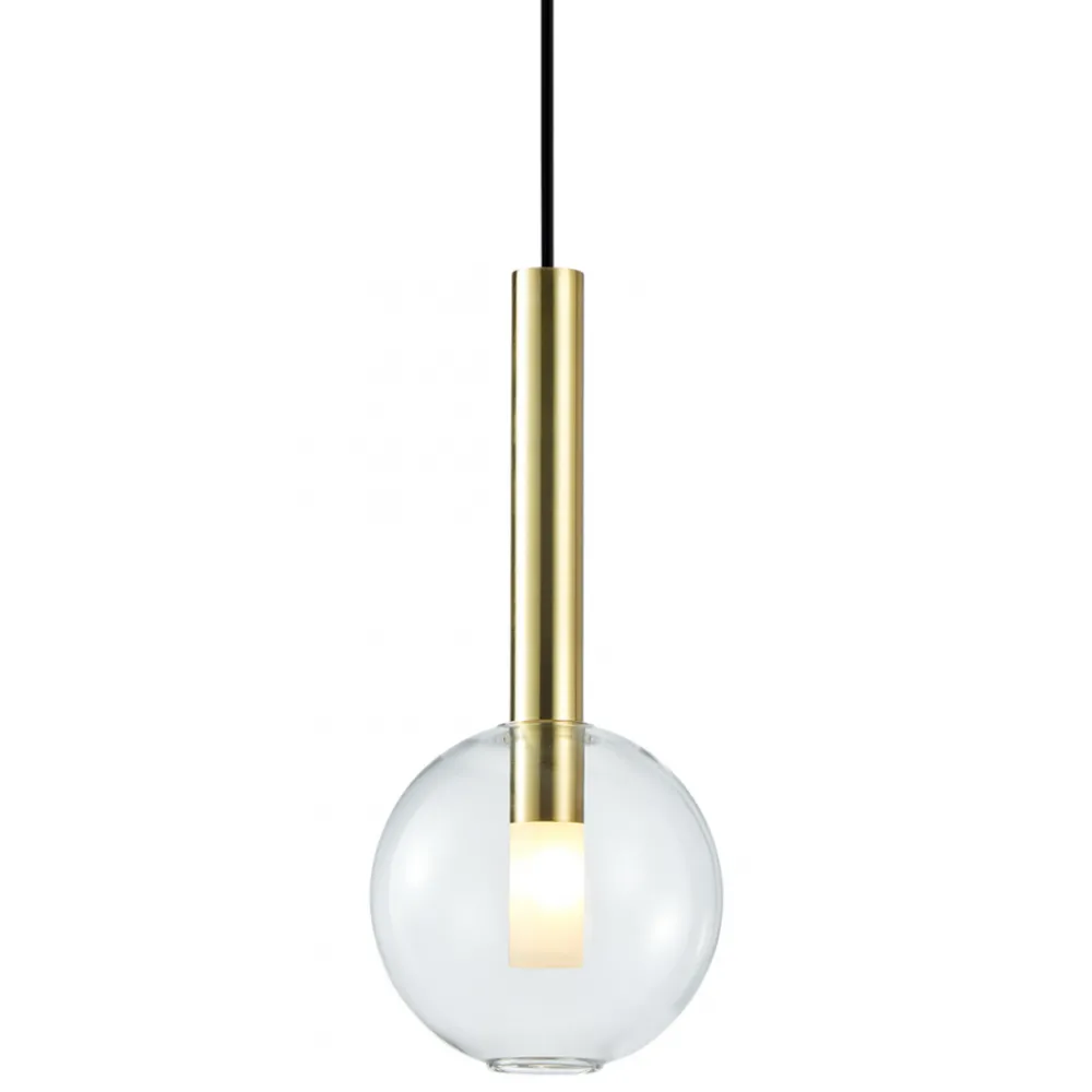 Lampa Wisząca NIKO Złoty Transparentny Szklany Klosz 1xG9 15cm * Eko-light New