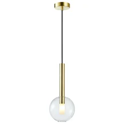 Lampa Wisząca NIKO Złoty Transparentny Szklany Klosz 1xG9 15cm * Eko-light New