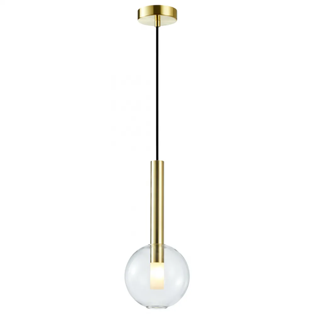Lampa Wisząca NIKO Złoty Transparentny Szklany Klosz 1xG9 15cm * Eko-light New